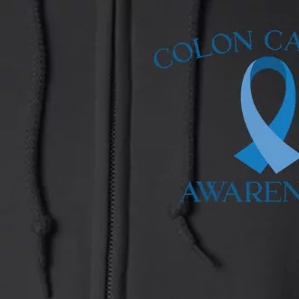 Colon Cancer Ribbon Full Zip Hoodie