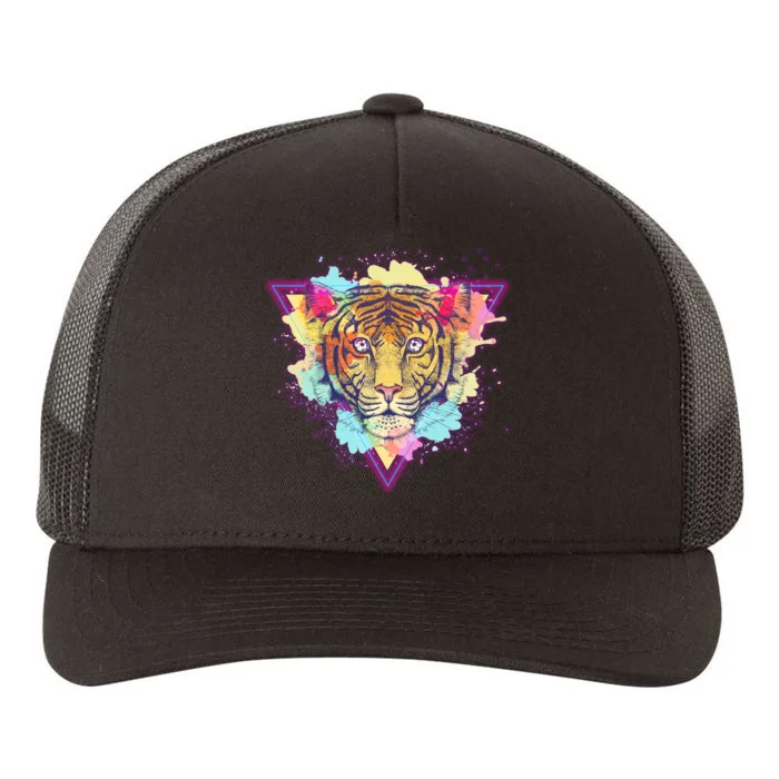 Cool Cute Retro 80s Watercolor Tiger Yupoong Adult 5-Panel Trucker Hat