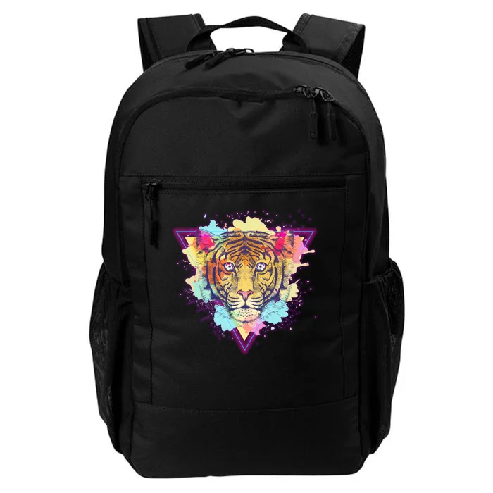 Cool Cute Retro 80s Watercolor Tiger Daily Commute Backpack