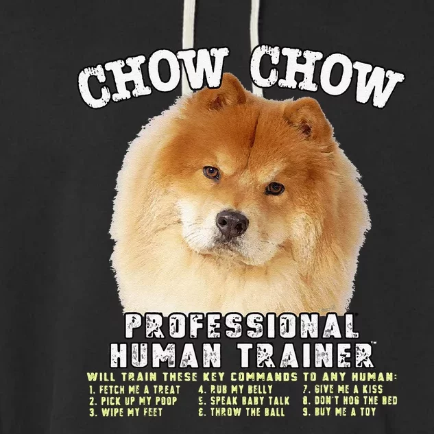 Chow Chow Red Professional Human Trainer Cute Dog Garment-Dyed Fleece Hoodie