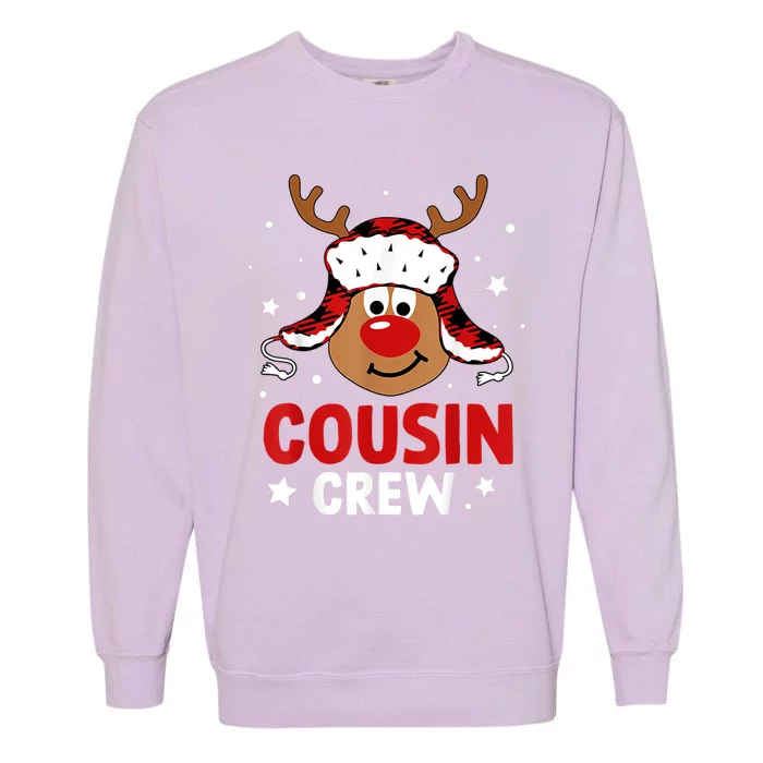 Cousin Crew Reindeer Christmas Pajama Xmas Holiday Cool Gift Garment-Dyed Sweatshirt