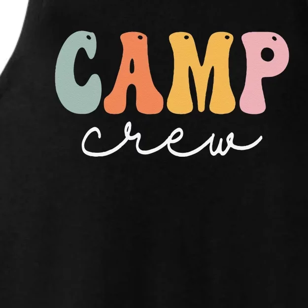 Camp Crew Retro Groovy Vintage Happy First Day Of School Ladies Tri-Blend Wicking Tank