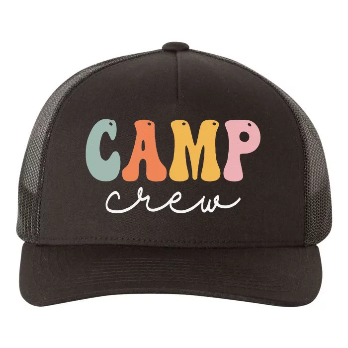 Camp Crew Retro Groovy Vintage Happy First Day Of School Yupoong Adult 5-Panel Trucker Hat