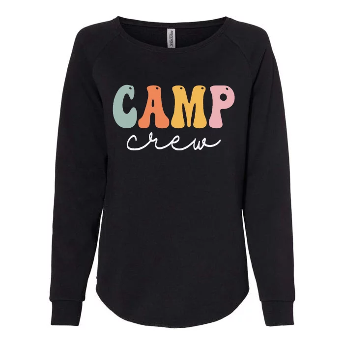 Camp Crew Retro Groovy Vintage Happy First Day Of School Womens California Wash Sweatshirt