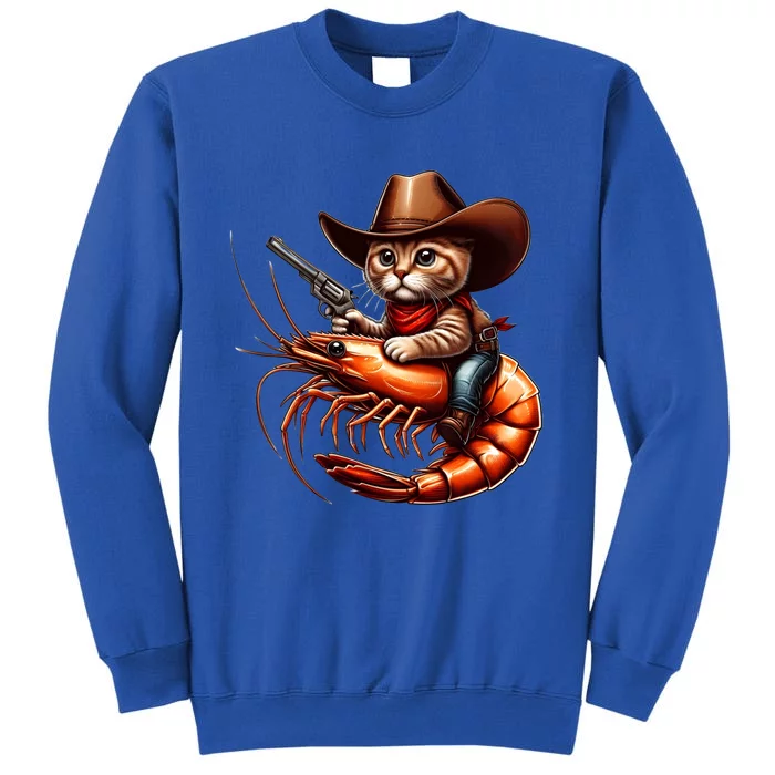 Cat Cow Riding A Shrimp Great Gift Tall Sweatshirt