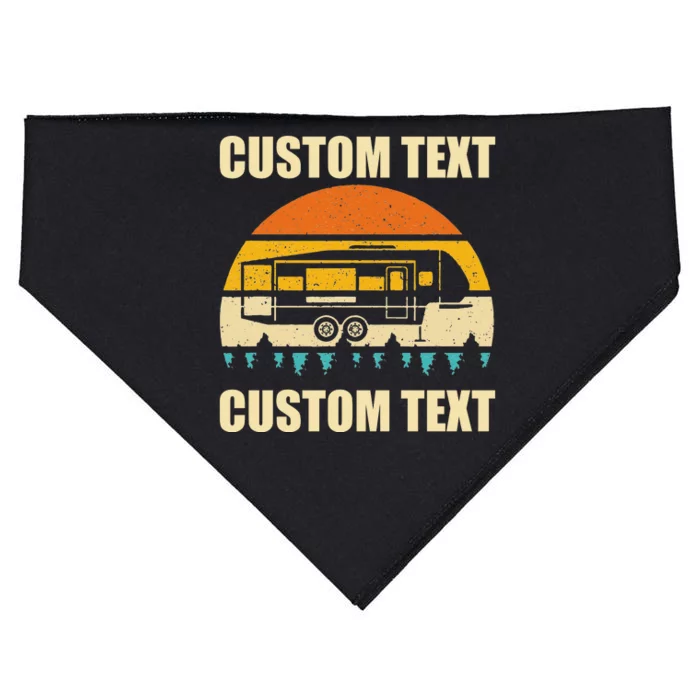 Custom Camper Rv Camping Road Trip Personalize Text USA-Made Doggie Bandana