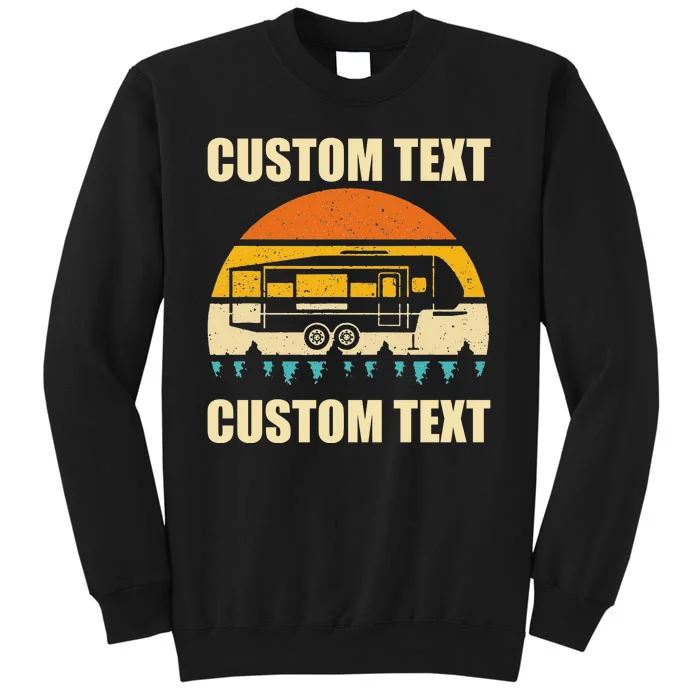 Custom Camper Rv Camping Road Trip Personalize Text Sweatshirt