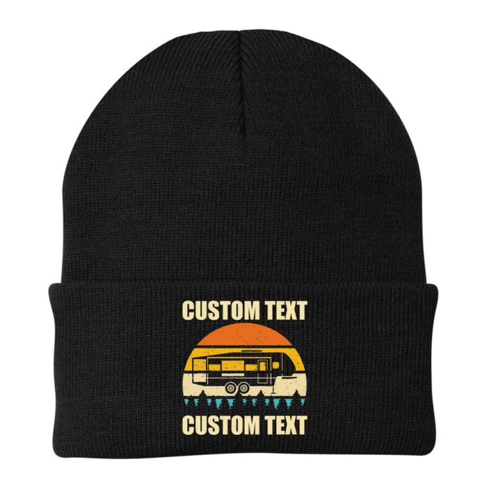 Custom Camper Rv Camping Road Trip Personalize Text Knit Cap Winter Beanie