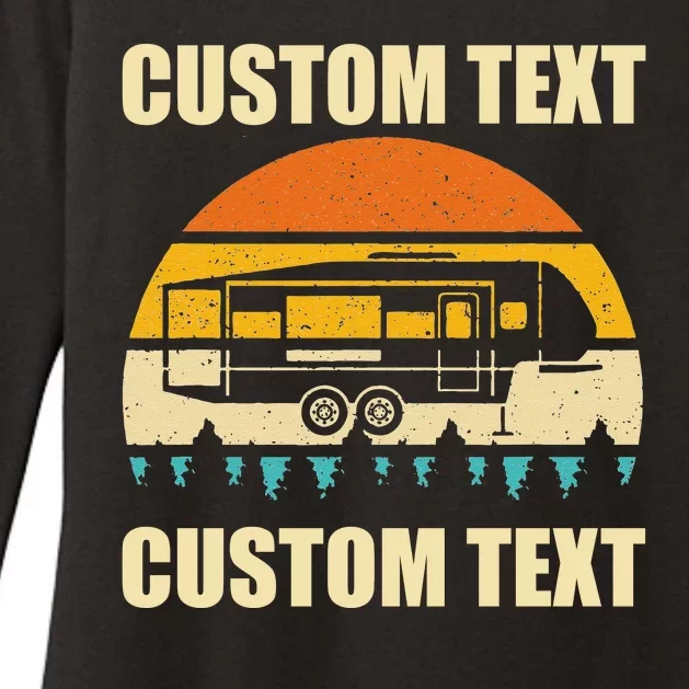 Custom Camper Rv Camping Road Trip Personalize Text Womens CVC Long Sleeve Shirt