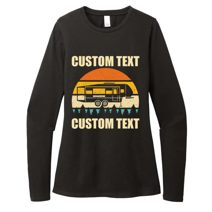 Custom Camper Rv Camping Road Trip Personalize Text Womens CVC Long Sleeve Shirt