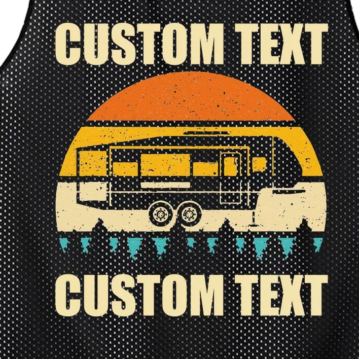 Custom Camper Rv Camping Road Trip Personalize Text Mesh Reversible Basketball Jersey Tank