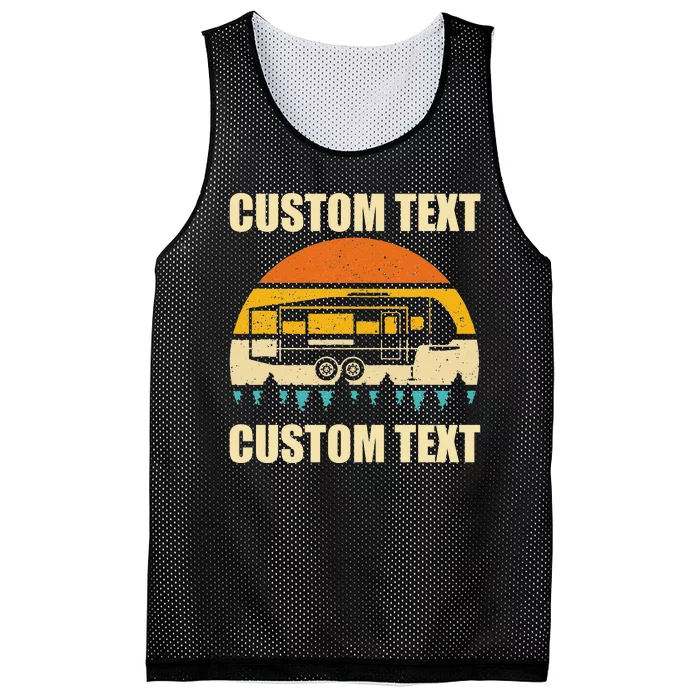 Custom Camper Rv Camping Road Trip Personalize Text Mesh Reversible Basketball Jersey Tank