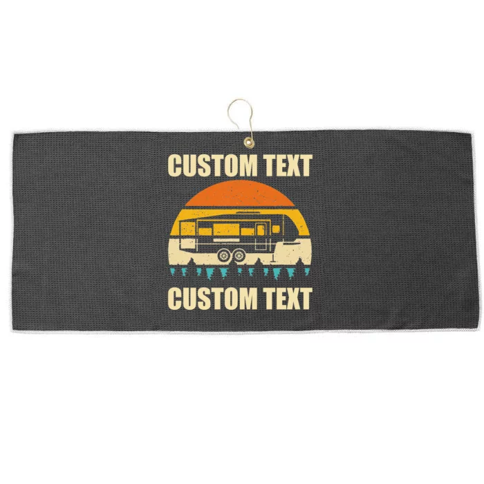 Custom Camper Rv Camping Road Trip Personalize Text Large Microfiber Waffle Golf Towel