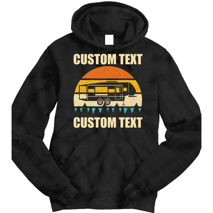 Custom Camper Rv Camping Road Trip Personalize Text Tie Dye Hoodie