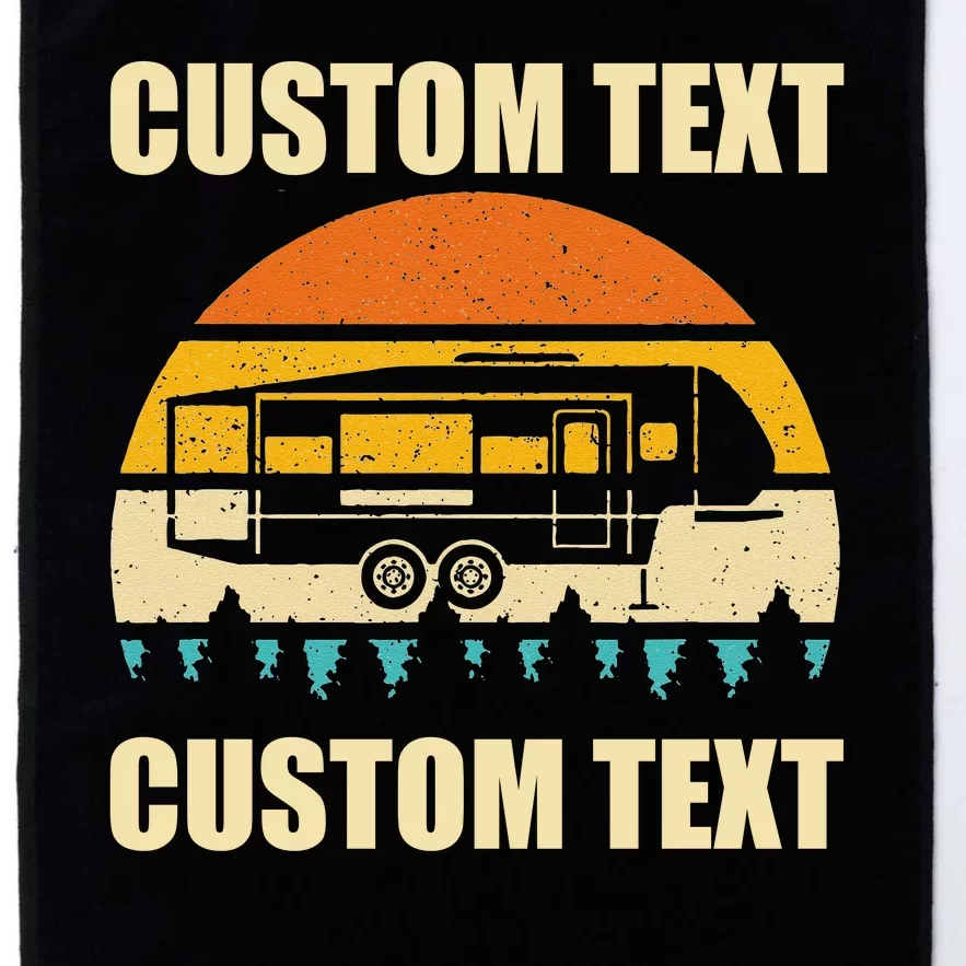 Custom Camper Rv Camping Road Trip Personalize Text Platinum Collection Golf Towel