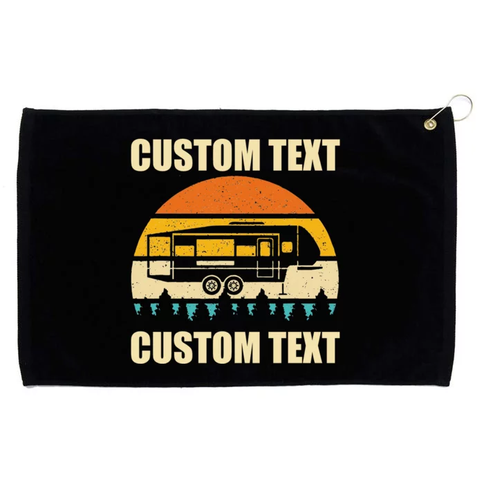 Custom Camper Rv Camping Road Trip Personalize Text Grommeted Golf Towel