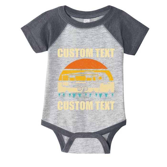 Custom Camper Rv Camping Road Trip Personalize Text Infant Baby Jersey Bodysuit