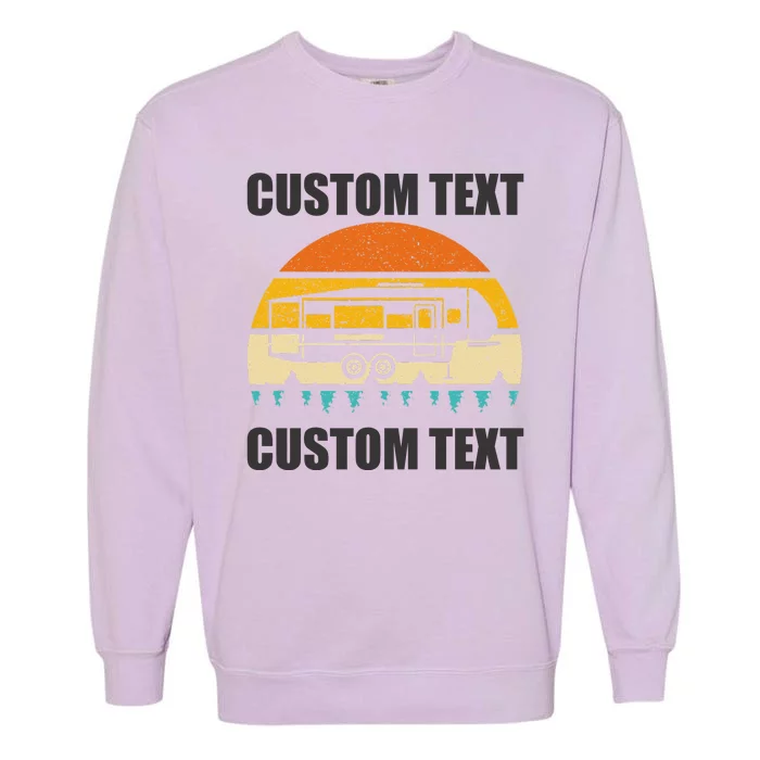 Custom Camper Rv Camping Road Trip Personalize Text Garment-Dyed Sweatshirt