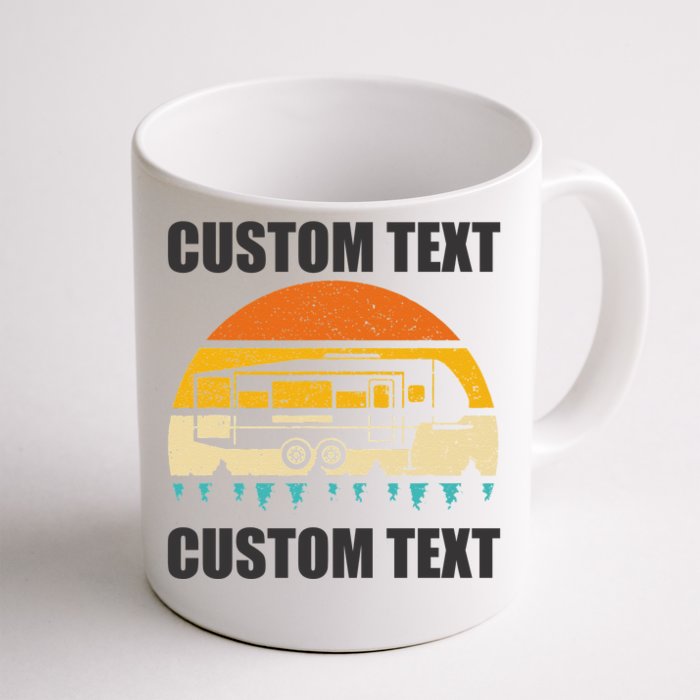 Custom Camper Rv Camping Road Trip Personalize Text Front & Back Coffee Mug