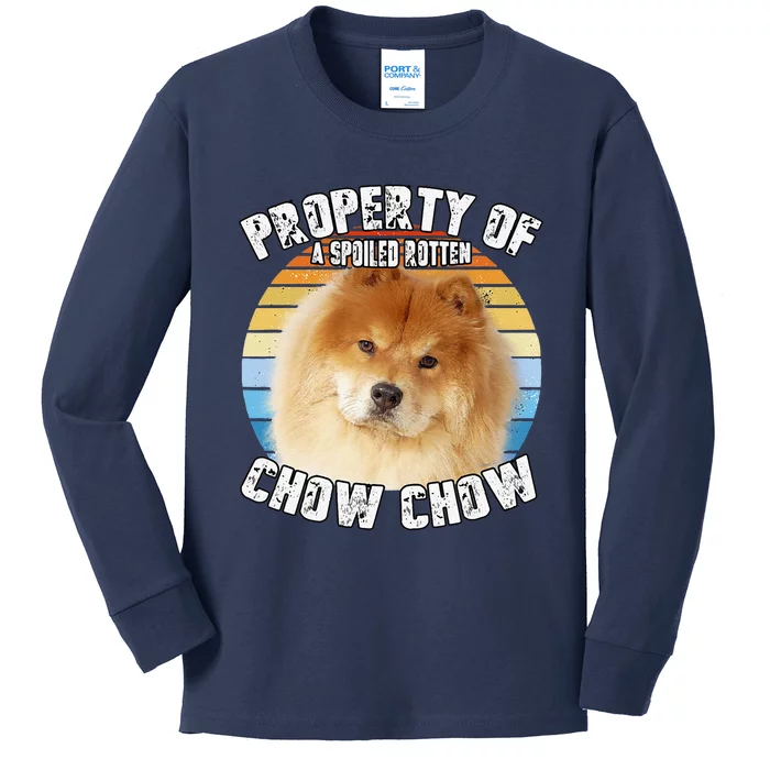 Chow Chow Red Retro Property Of Cute Dog Kids Long Sleeve Shirt