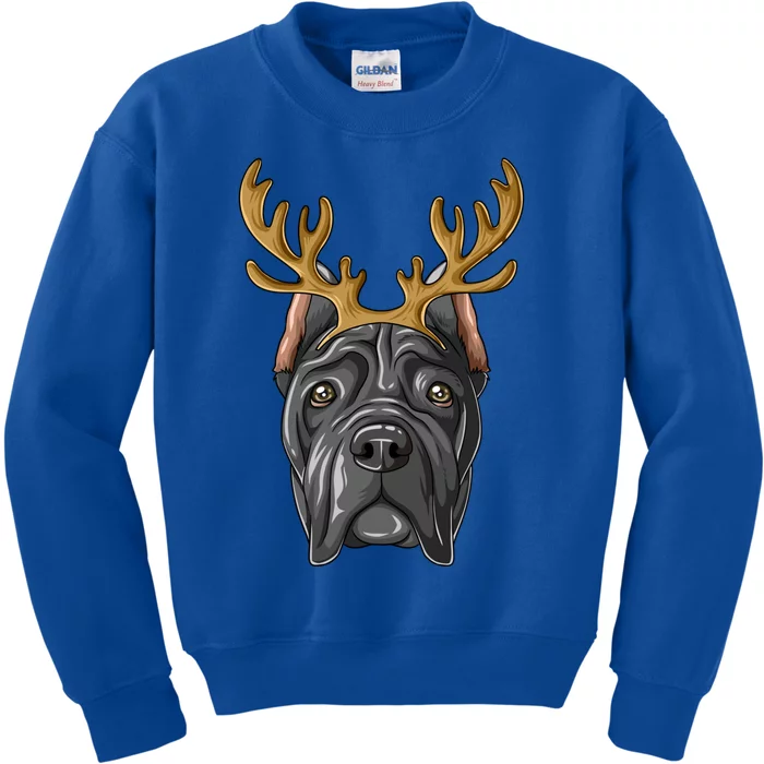 Cane Corso Reindeer Antlers Christmas Cane Corso Gift Kids Sweatshirt