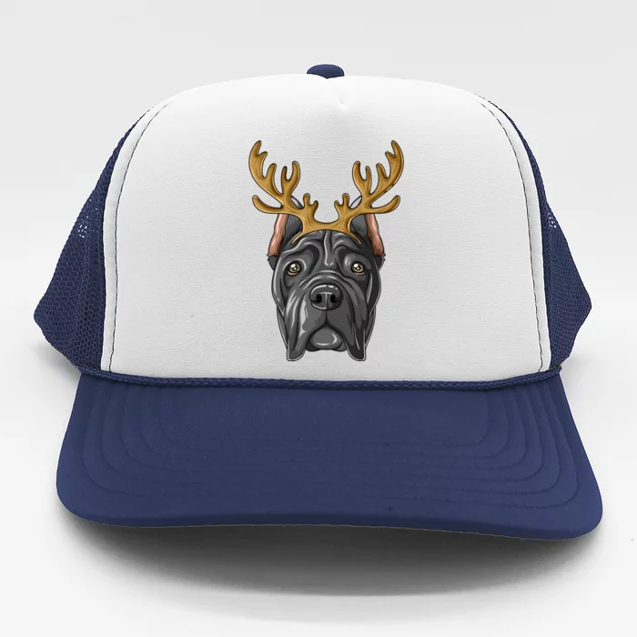 Cane Corso Reindeer Antlers Christmas Cane Corso Gift Trucker Hat