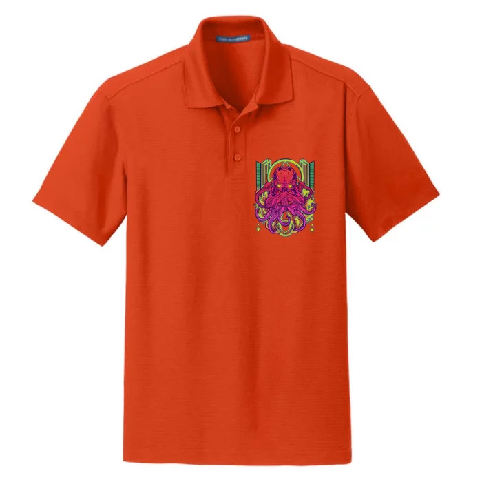 Cool Cybernetic Robot Octopus Squid Dry Zone Grid Performance Polo