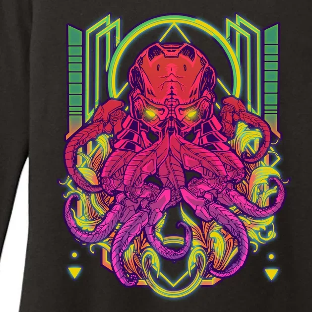 Cool Cybernetic Robot Octopus Squid Womens CVC Long Sleeve Shirt