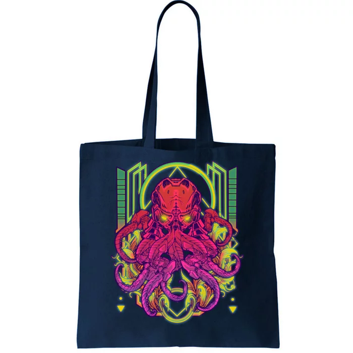 Cool Cybernetic Robot Octopus Squid Tote Bag