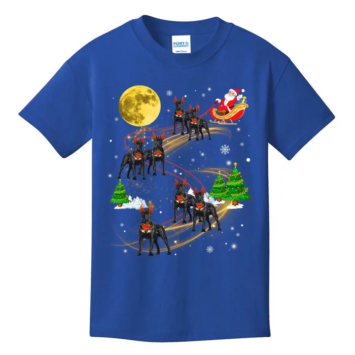 Cane Corso Reindeer Christmas Dog Riding Santa Xmas Gift Great Gift Kids T-Shirt