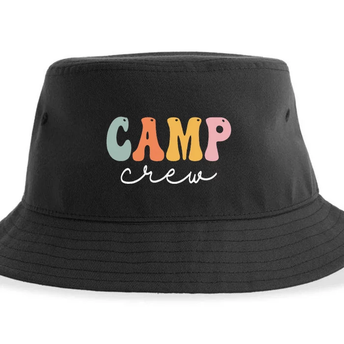 Camp Crew Retro Groovy Vintage Happy First Day Of School Sustainable Bucket Hat