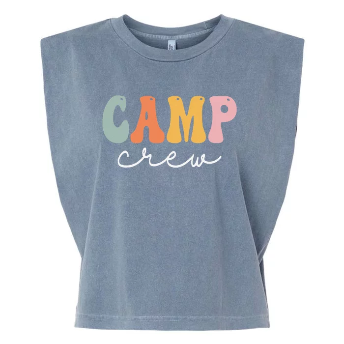 Camp Crew Retro Groovy Vintage Happy First Day Of School Garment-Dyed Women's Muscle Tee