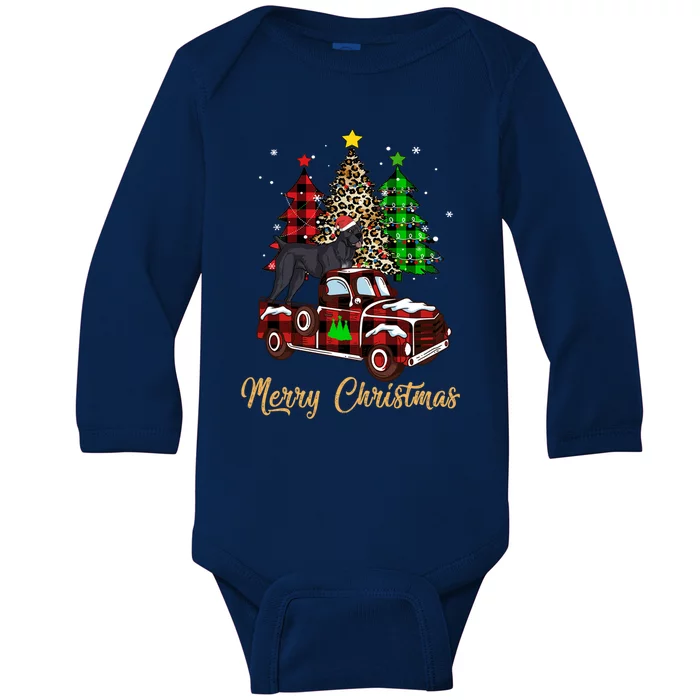 Cane Corso Riding Xmas Truck Merry Christmas Dog Lover Funny Gift Baby Long Sleeve Bodysuit