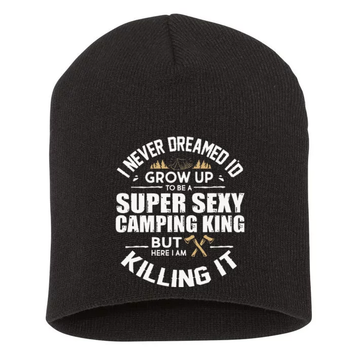 Camping Camper RV Camping Vacation Camping Dad Short Acrylic Beanie