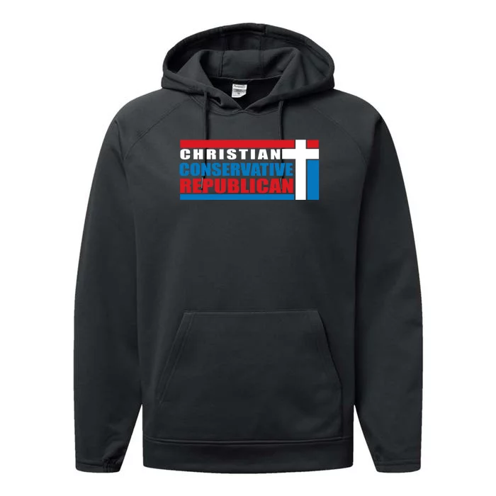 Christian Conservative Republican Cross Performance Fleece Hoodie