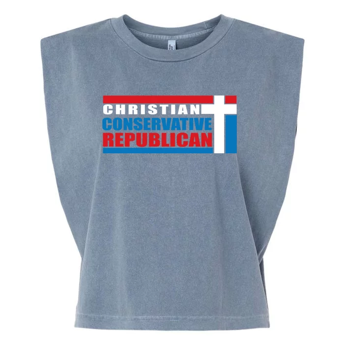 Christian Conservative Republican Cross Garment-Dyed Women's Muscle Tee