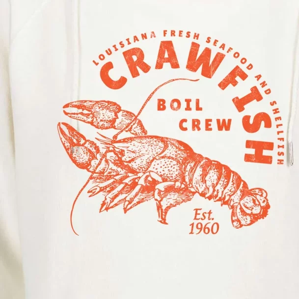 Crawfish Crew Retro Louisiana Cajun Seafood Gift Womens Funnel Neck Pullover Hood