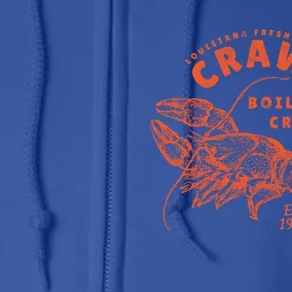 Crawfish Crew Retro Louisiana Cajun Seafood Gift Full Zip Hoodie