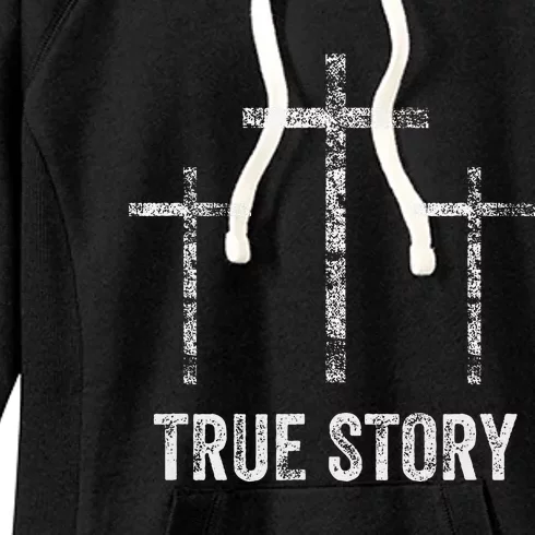 Christian Christmas Resurrection Day Jesus Three Crosses Women's Fleece Hoodie