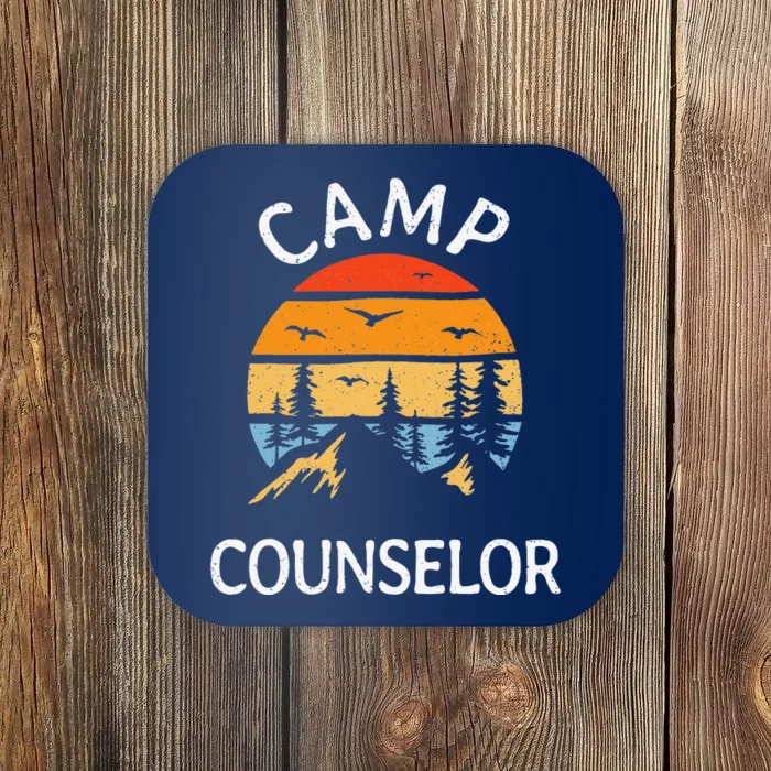 Camp Counselor Retro Summer Director Camper Staff Camping Coaster