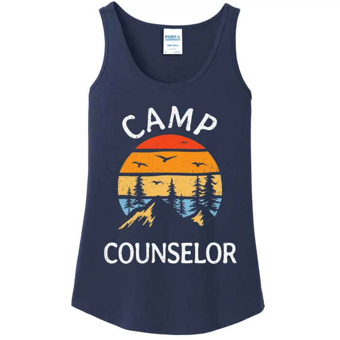 Camp Counselor Retro Summer Director Camper Staff Camping Ladies Essential Tank