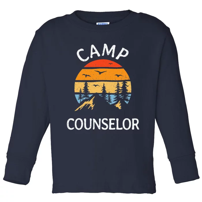 Camp Counselor Retro Summer Director Camper Staff Camping Toddler Long Sleeve Shirt