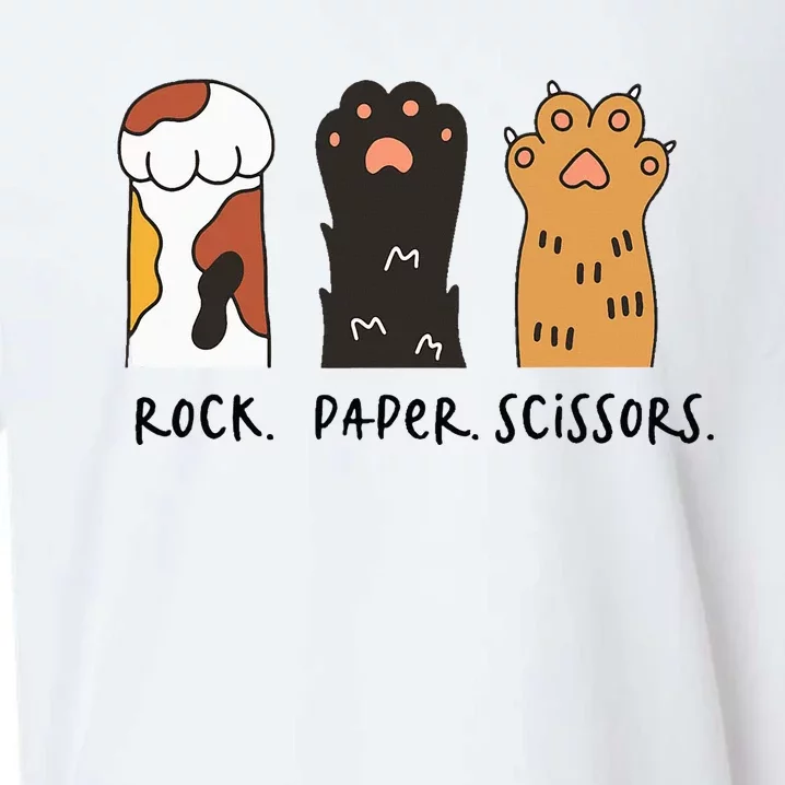 Cute Cat Rock Paper Scissors Playful Paws Sueded Cloud Jersey T-Shirt