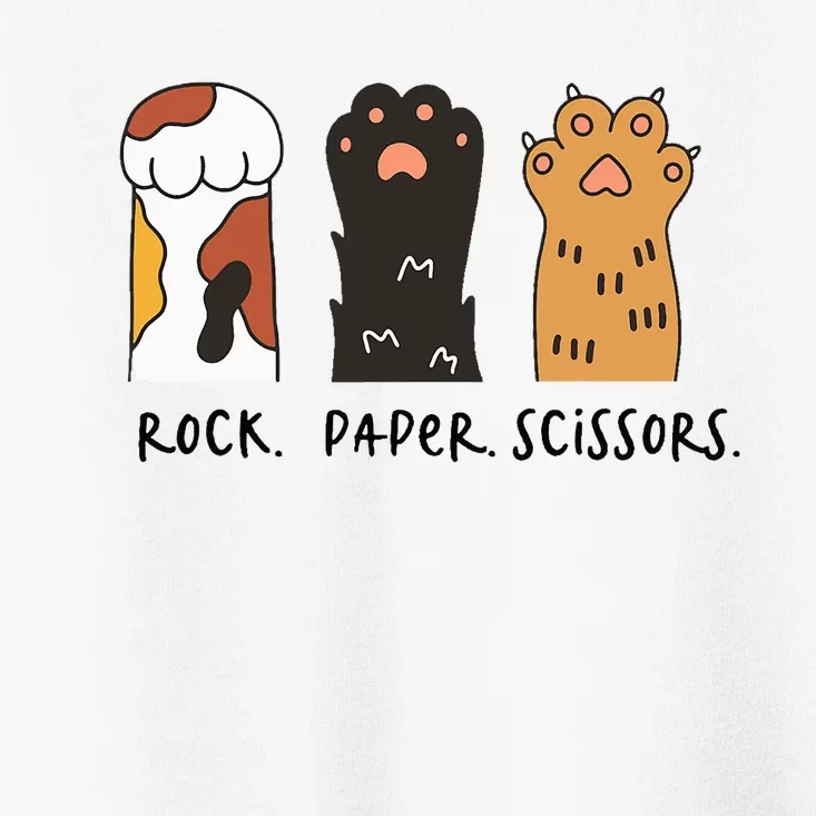 Cute Cat Rock Paper Scissors Playful Paws Toddler T-Shirt