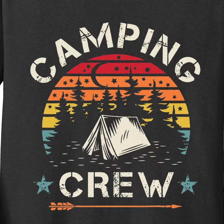 Camping Crew Retro Camper Kids Long Sleeve Shirt