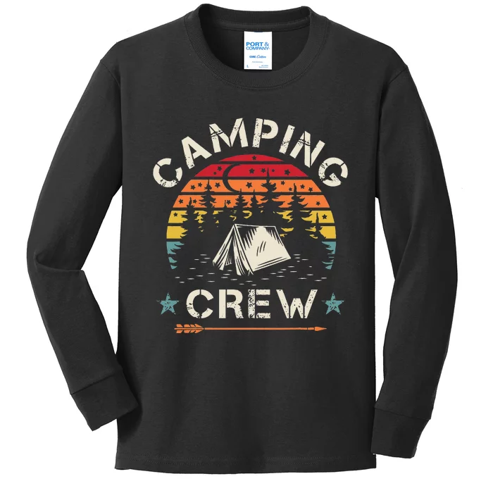 Camping Crew Retro Camper Kids Long Sleeve Shirt