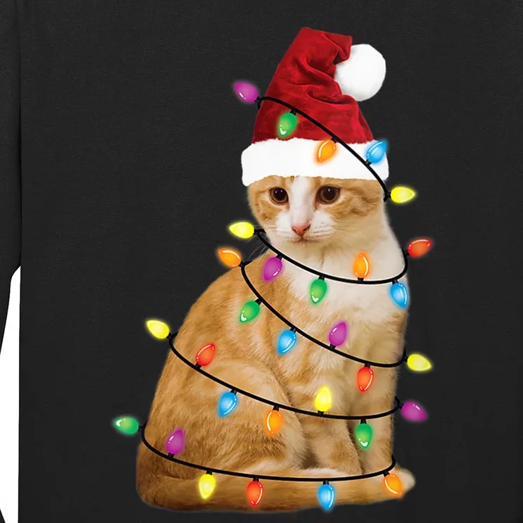 Cat Christmas Ree Santa Funny Xmas Cat Lover Long Sleeve Shirt