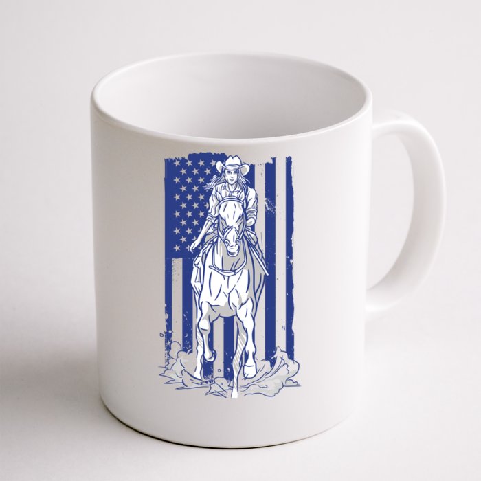 Rodeo Horse Country Life Cowboy Cowgirl Howdy American Flag Coffee Mug