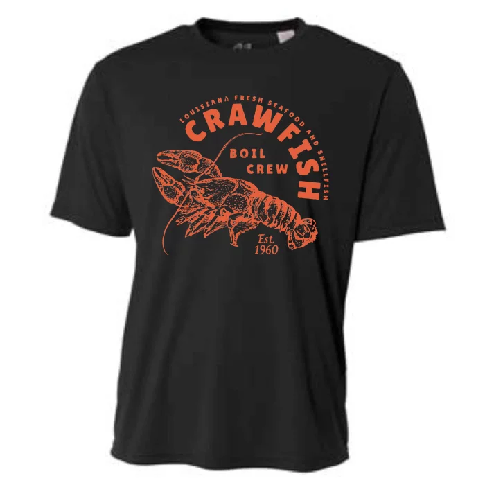 Crawfish Crew Retro Louisiana Cajun Seafood Gift Cooling Performance Crew T-Shirt