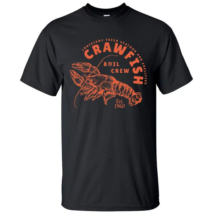 Crawfish Crew Retro Louisiana Cajun Seafood Gift Tall T-Shirt